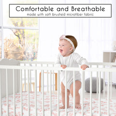 Sweet Jojo Designs watercolor botanical blush crib sheet for gentle baby sleep and easy care.