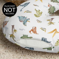 Zipper and easy-change feature on Sweet Jojo Designs dinosaur nursing pillow cover