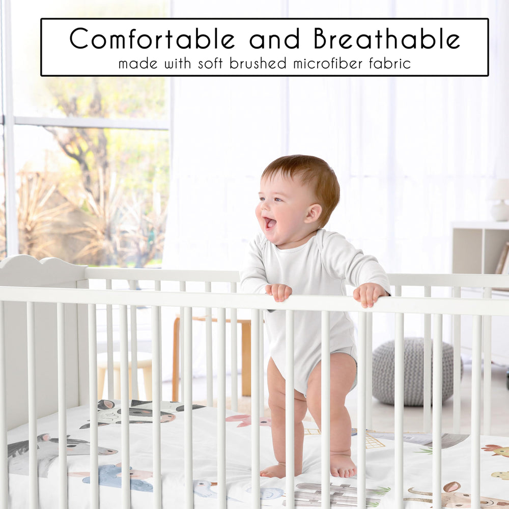 Sweet Jojo Designs watercolor barn animals print for calming nursery