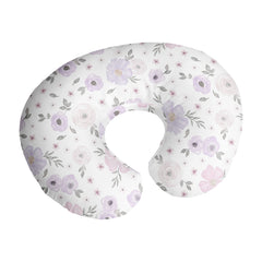 Sweet Jojo Designs watercolor floral nursing pillow cover complements nursery decor