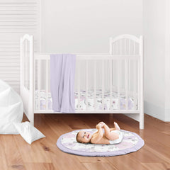 Sweet Jojo Designs watercolor floral print enhances nursery decor