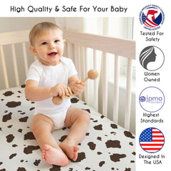 Sweet Jojo Designs western cowboy crib skirt hides under crib storage with a polished look