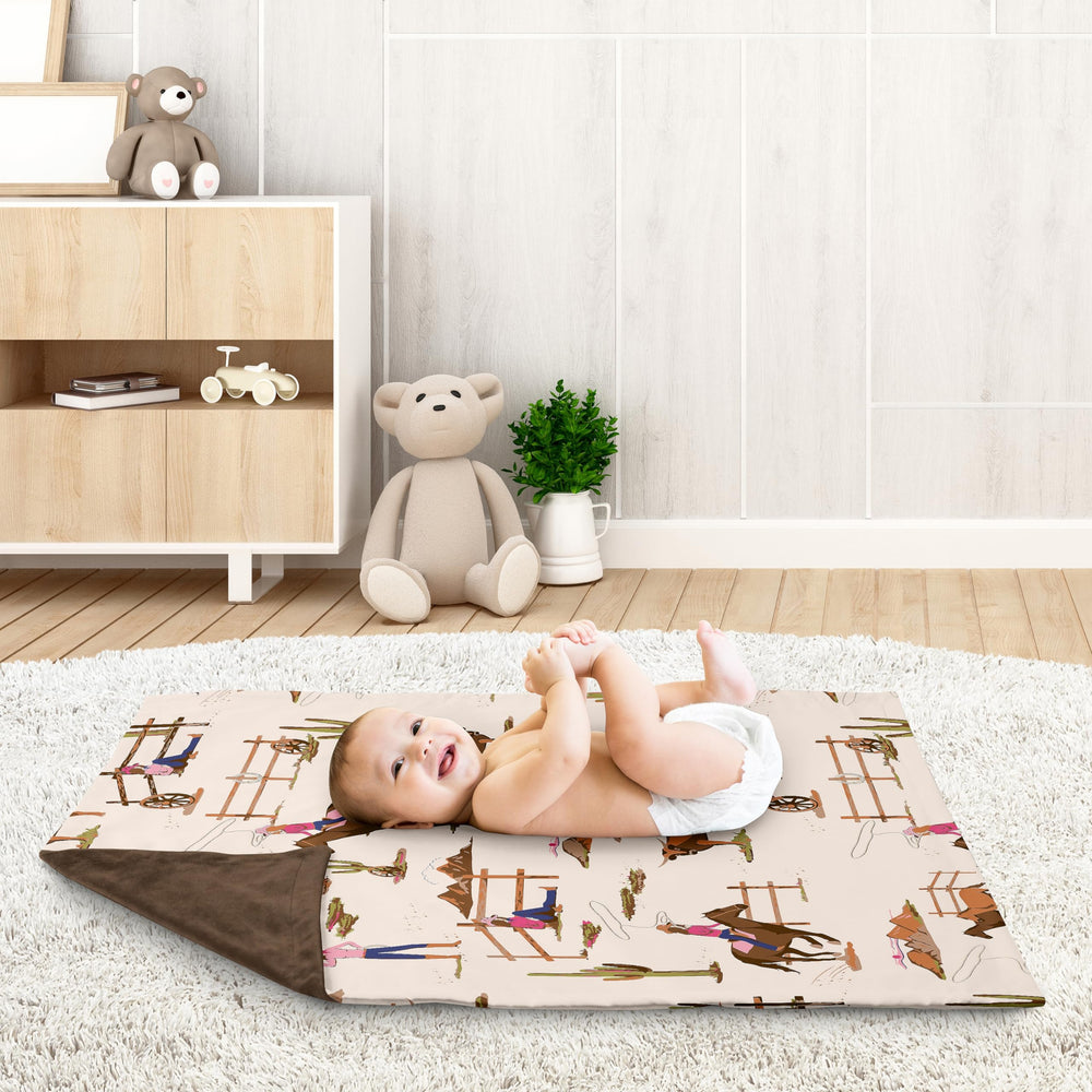 Sweet Jojo Designs western cowgirl blanket lightweight travel size for on-the-go comfort.