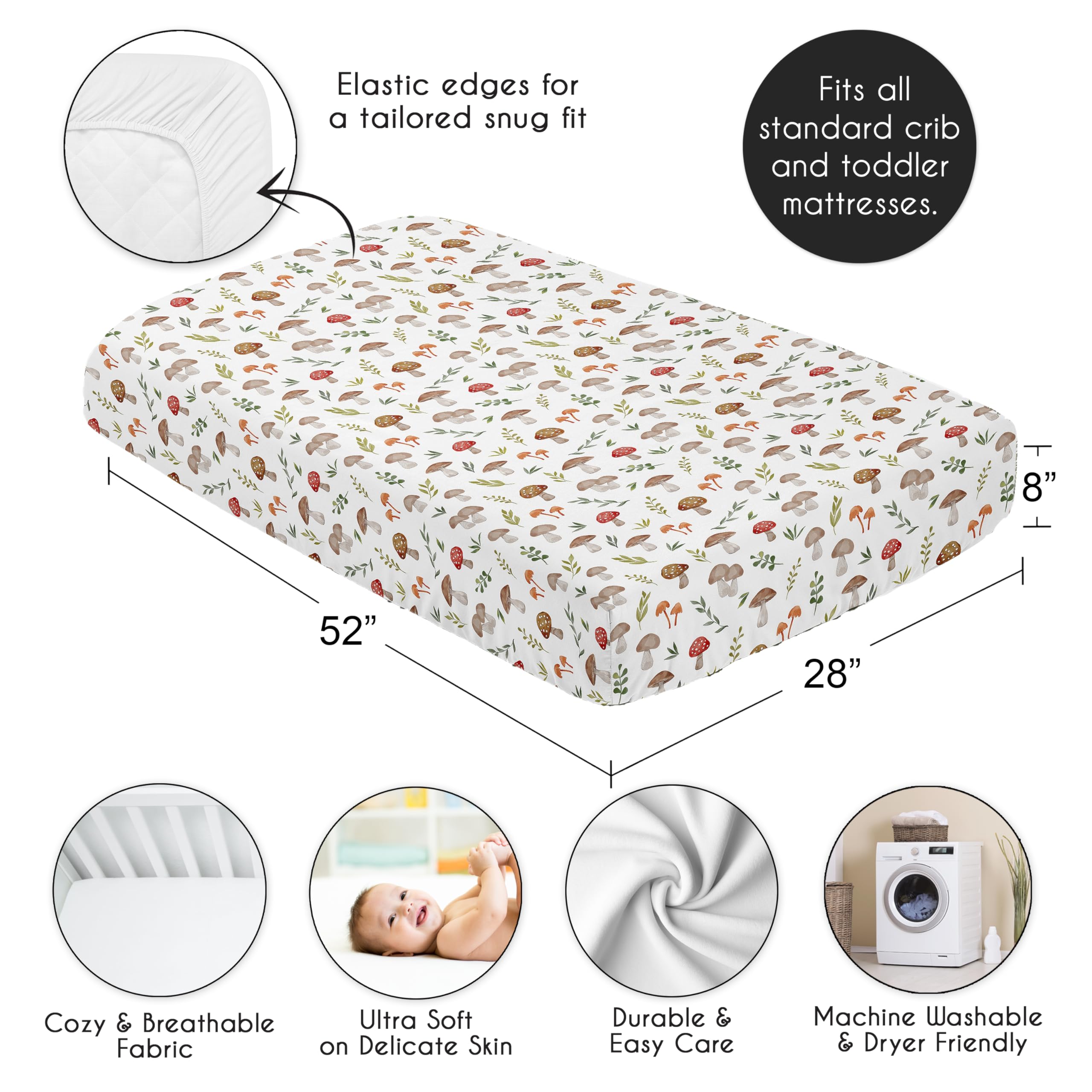 Sweet Jojo Designs printed texture closeup emphasizes durable stitching for long-lasting use