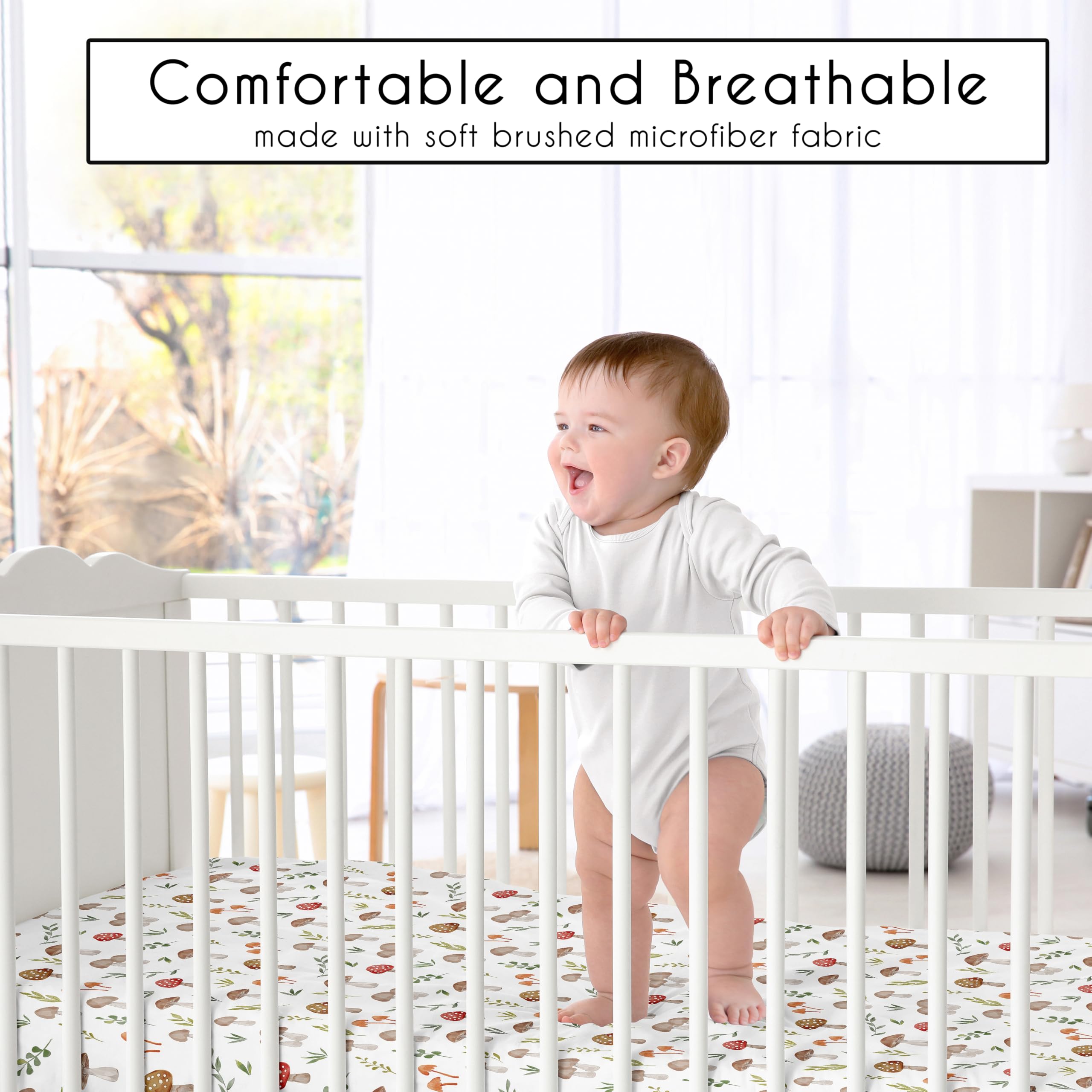 Sweet Jojo Designs crib sheet fabric closeup highlights soft brushed microfiber and cozy touch