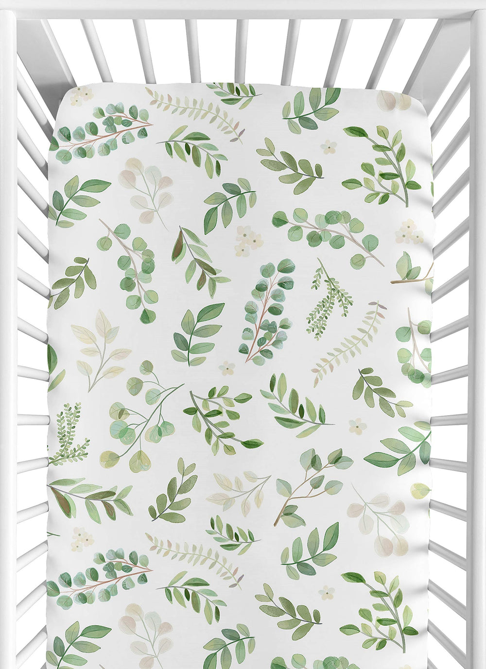 Sweet Jojo Designs boho floral leaf texture detail for gentle sleep.