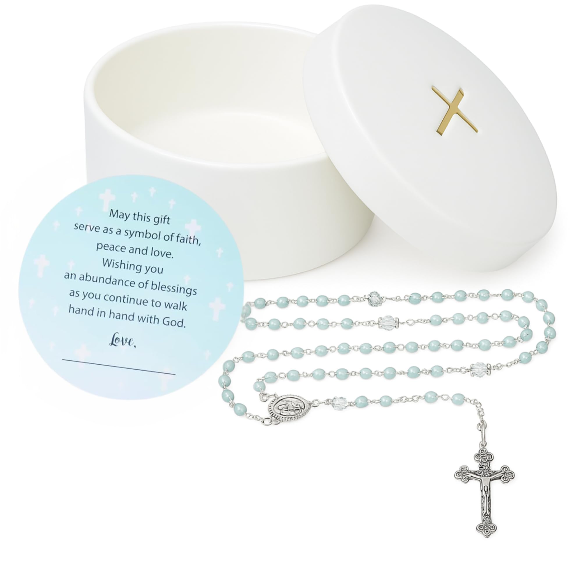 Sweet Treasures Gifts blue rosary for baptism, a timeless keepsake