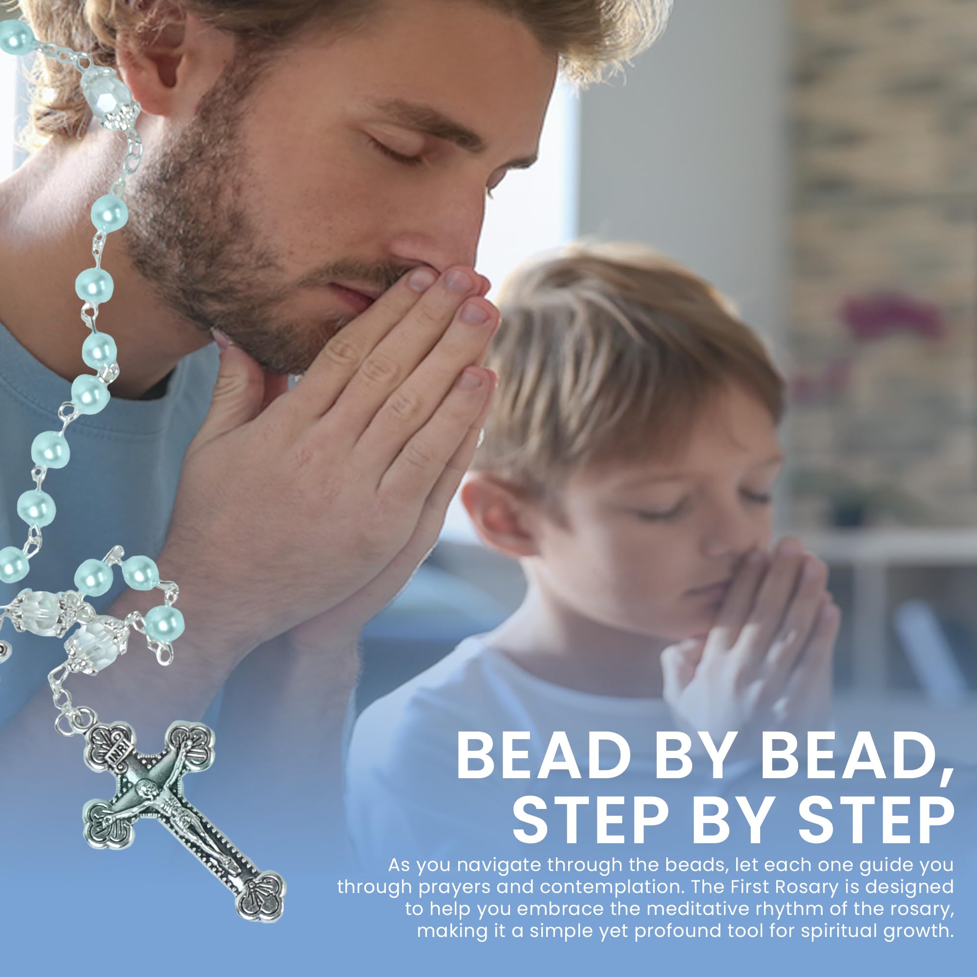 Sweet Treasures Gifts rosary beads close-up shows delicate craftsmanship