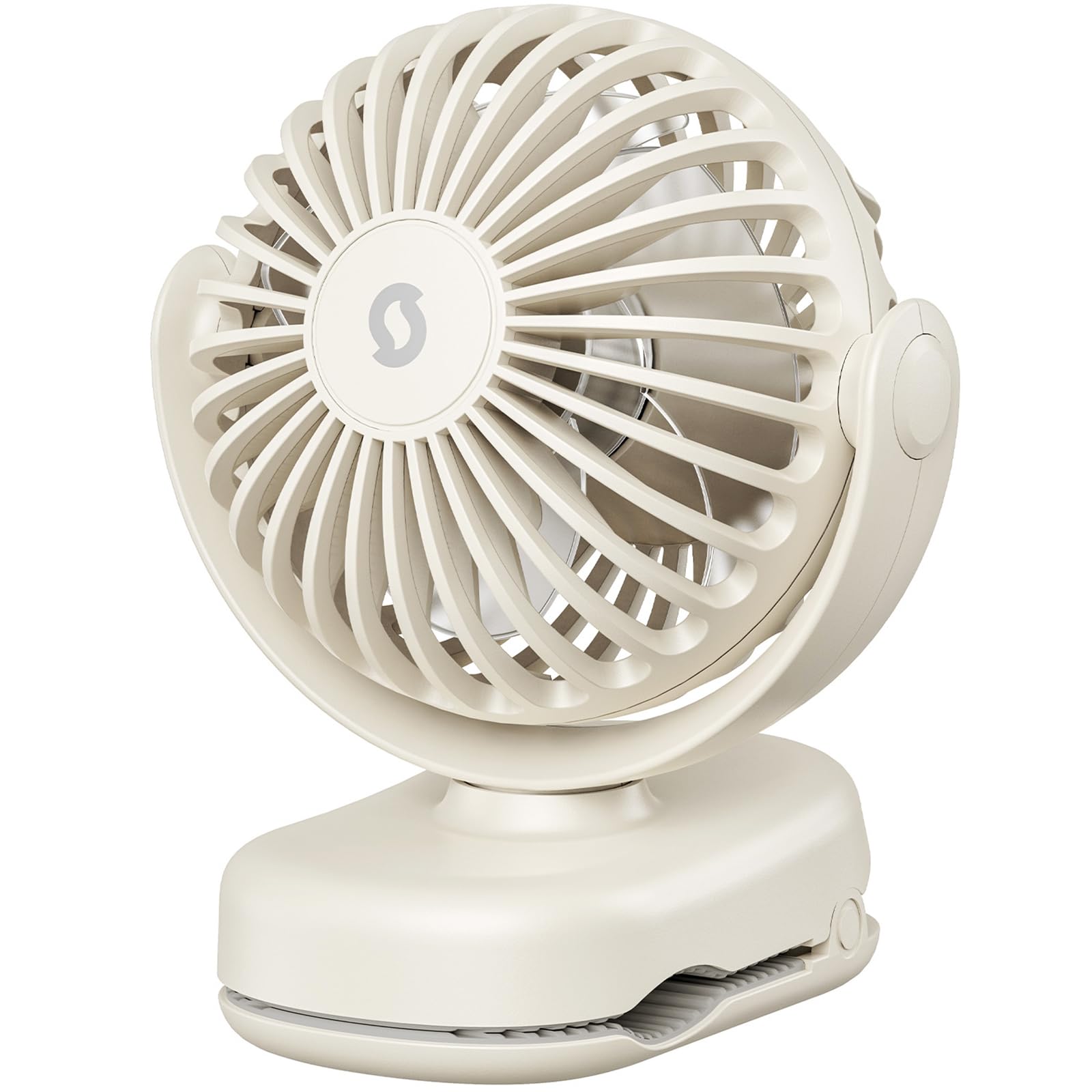 Sweetfull Mini Clip-on Fan close-up shows a secure clip for on-the-go personal cooling.