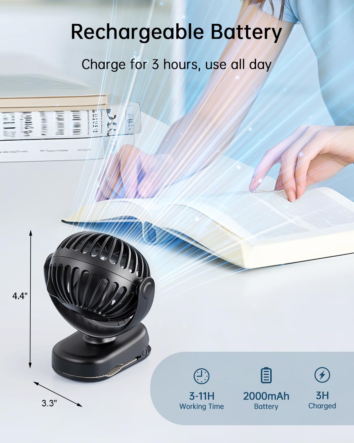 SWEETFULL silicone-padded clip protects surfaces during attachment.