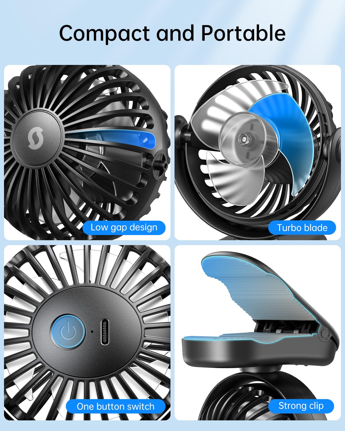 Outdoor scene shows SWEETFULL fan delivering a breeze on sunny day.