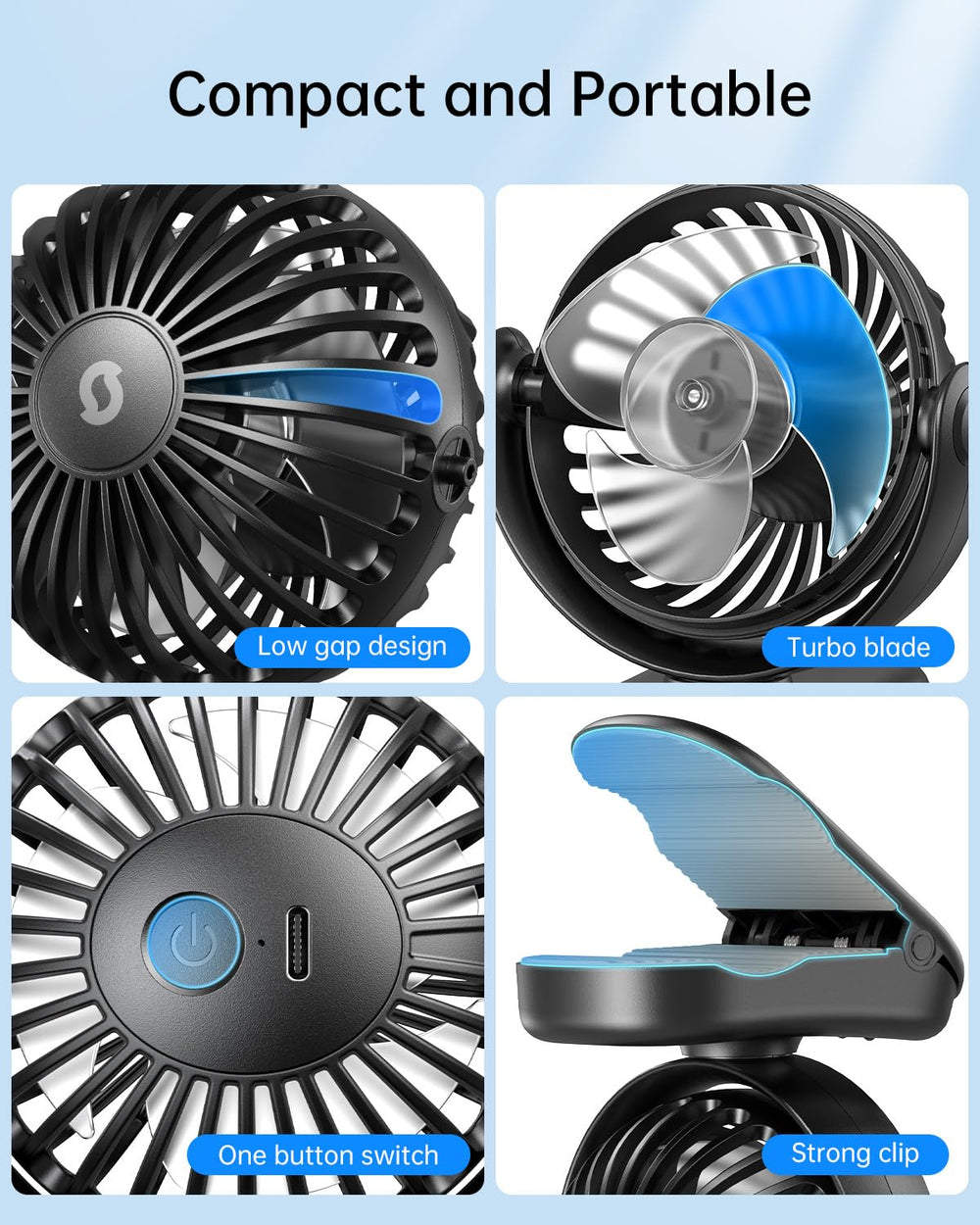 Outdoor scene shows SWEETFULL fan delivering a breeze on sunny day.