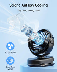 Compact SWEETFULL fan resting on a desk provides personal cooling.