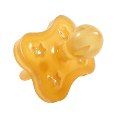 Sweetie natural rubber pacifier with soft texture comforts tiny mouths.