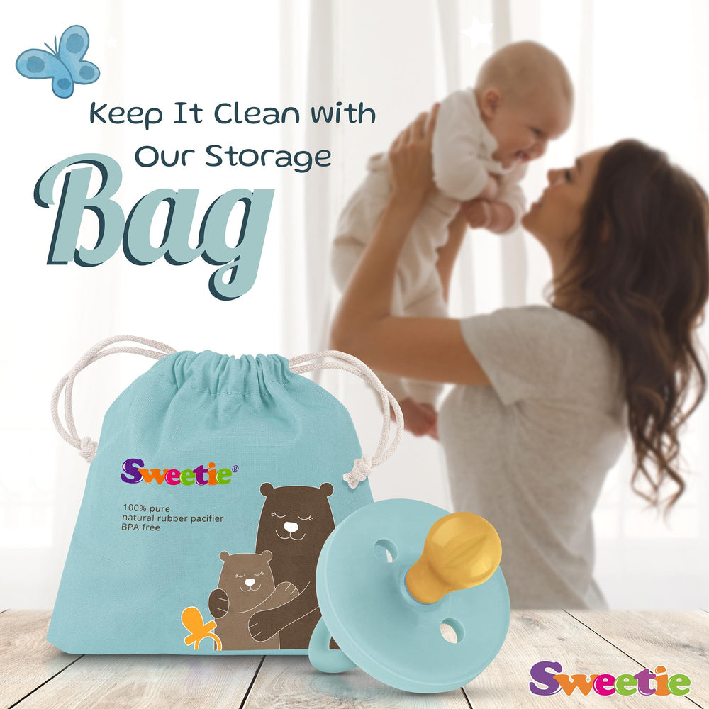Sweetie pacifier free from BPA, nitrosamines, PVC, phthalates, and artificial coloring