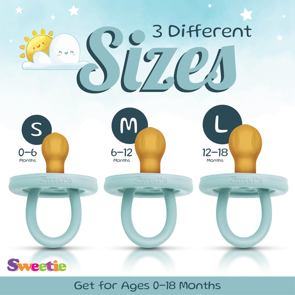 Sweetie pacifier made from natural rubber with soft texture