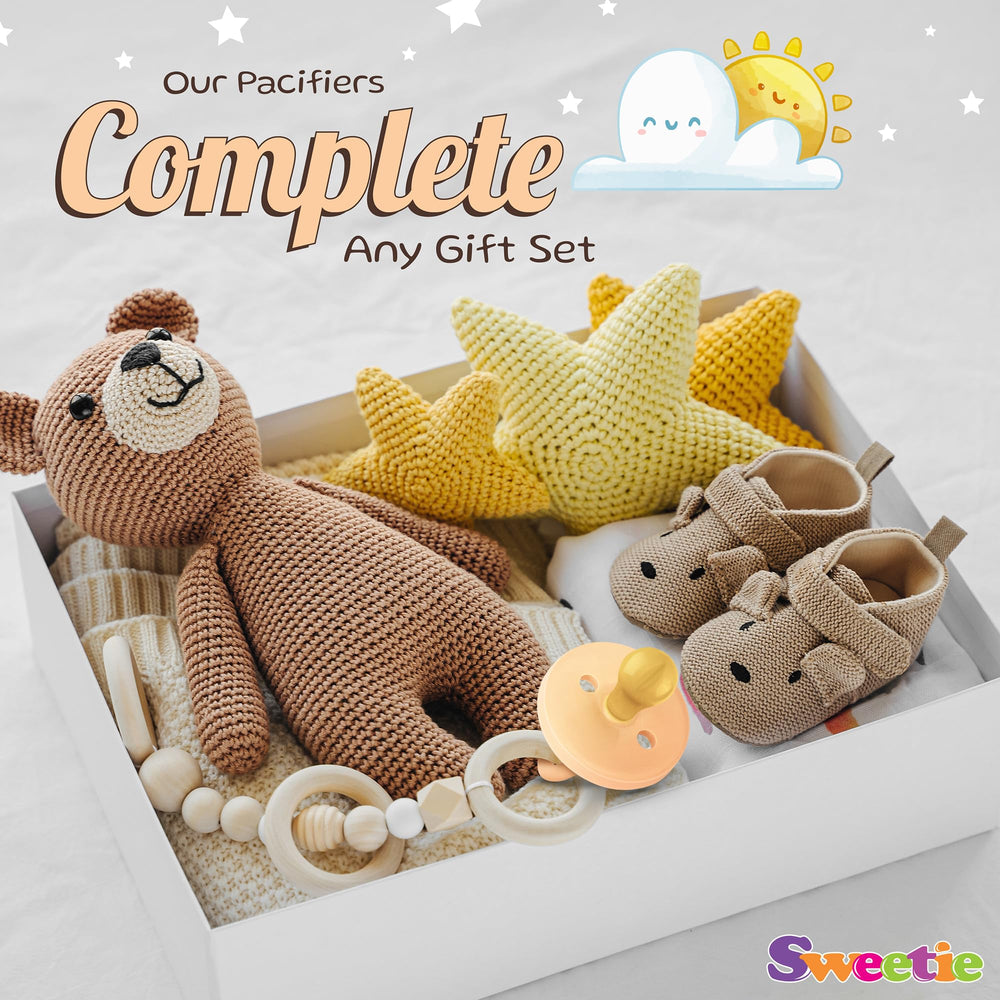 Sweetie natural rubber pacifier in use during nap time showing versatility.