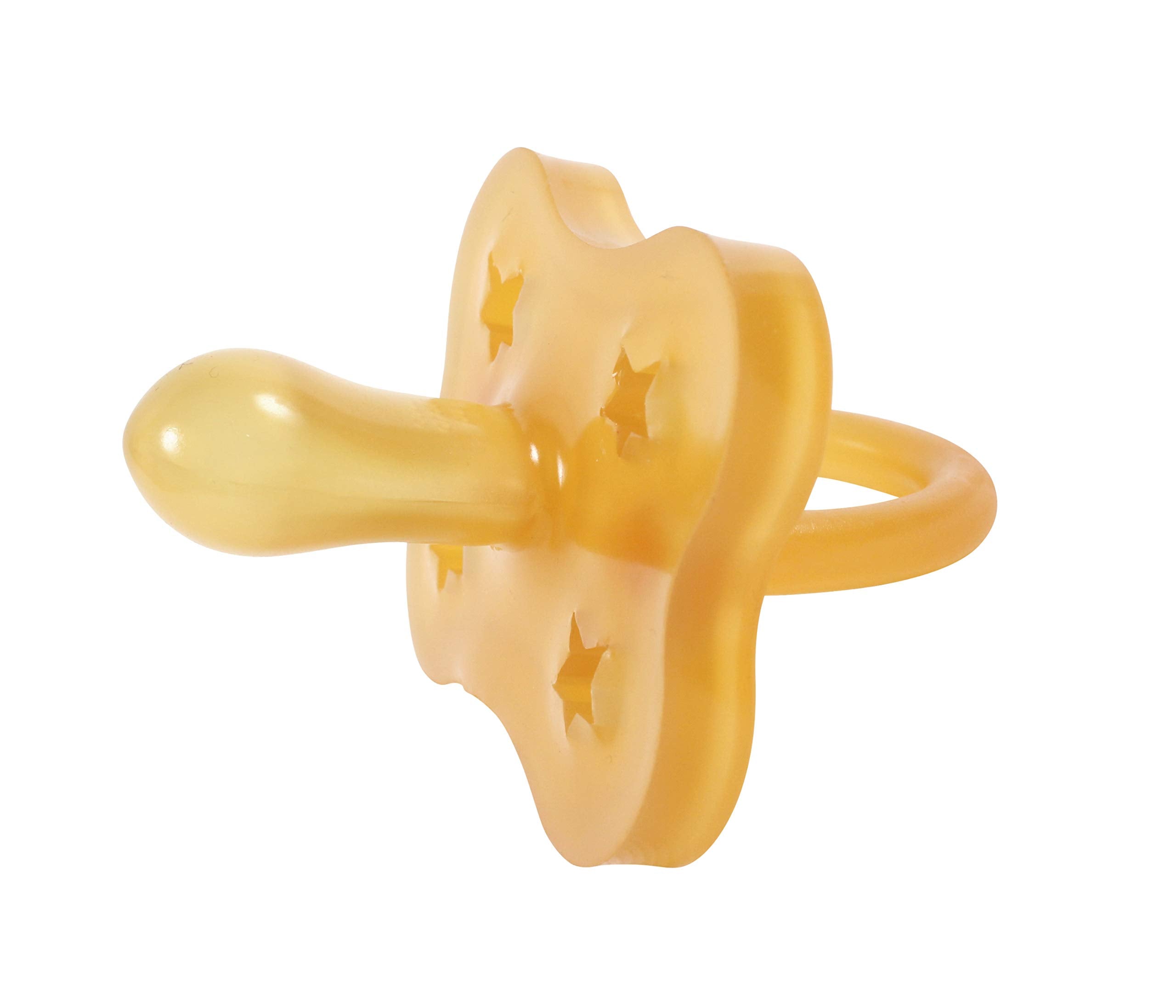 Sweetie star-shaped pacifier safety label shows EN1400 compliance.