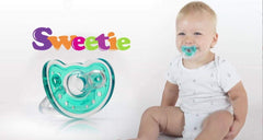 Sweetie pacifier refuser soother with round nipple resembling natural breastfeeding feel