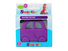 Sweetie teether texture closeup showing soft silicone surface for gentle chewing.