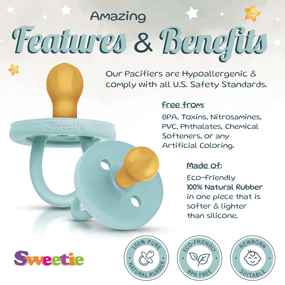 Sweetie turquoise pacifier for gentle comforting
