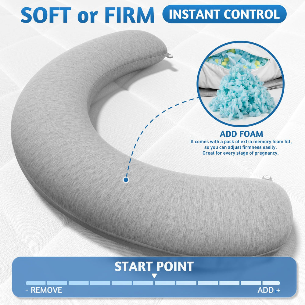 SweetSlubr memory foam fill offers adjustable firmness for comfort.