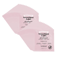 SweetSpot Labs On-The-Go wipes pack—fragrance-free convenience for daily cleansing.