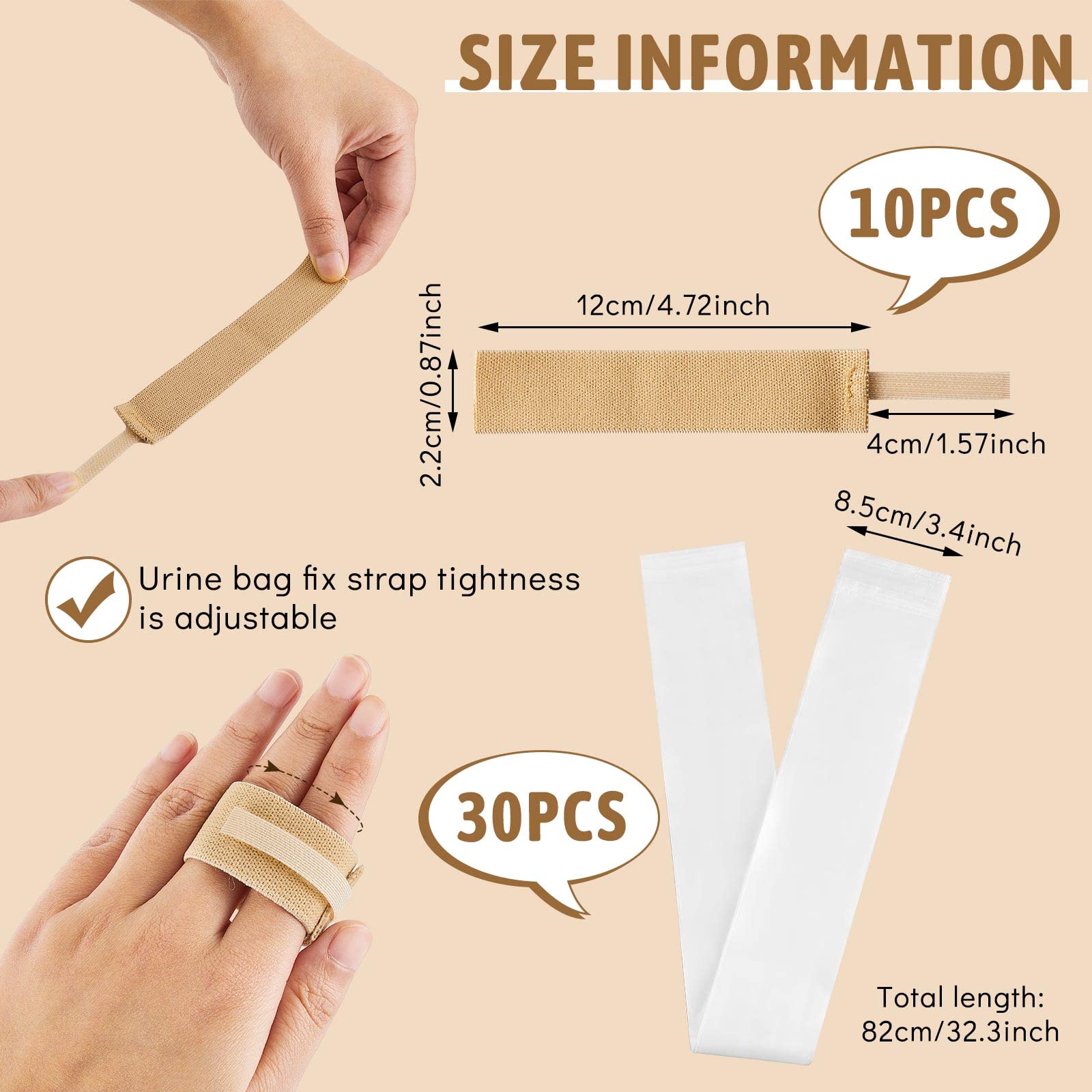 Sweetude 82 cm urinary drainage bag for discreet, portable collection.