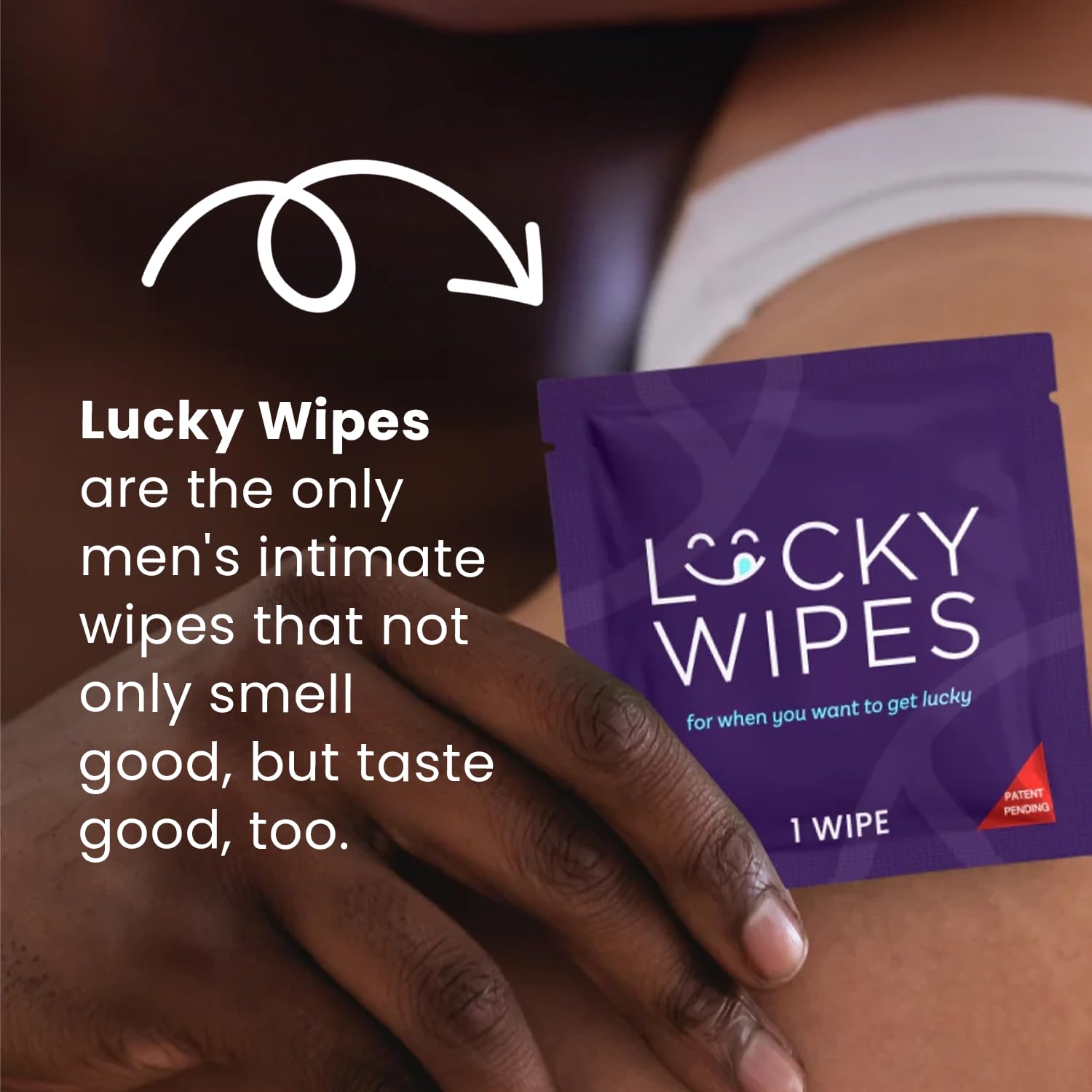 Sweetums Lucky Wipes banana flavor label hints at a subtle, refreshing scent.