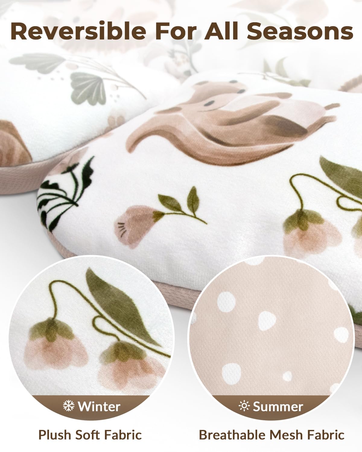 Sweetwavet head and body support feature provides gentle newborn stabilization.