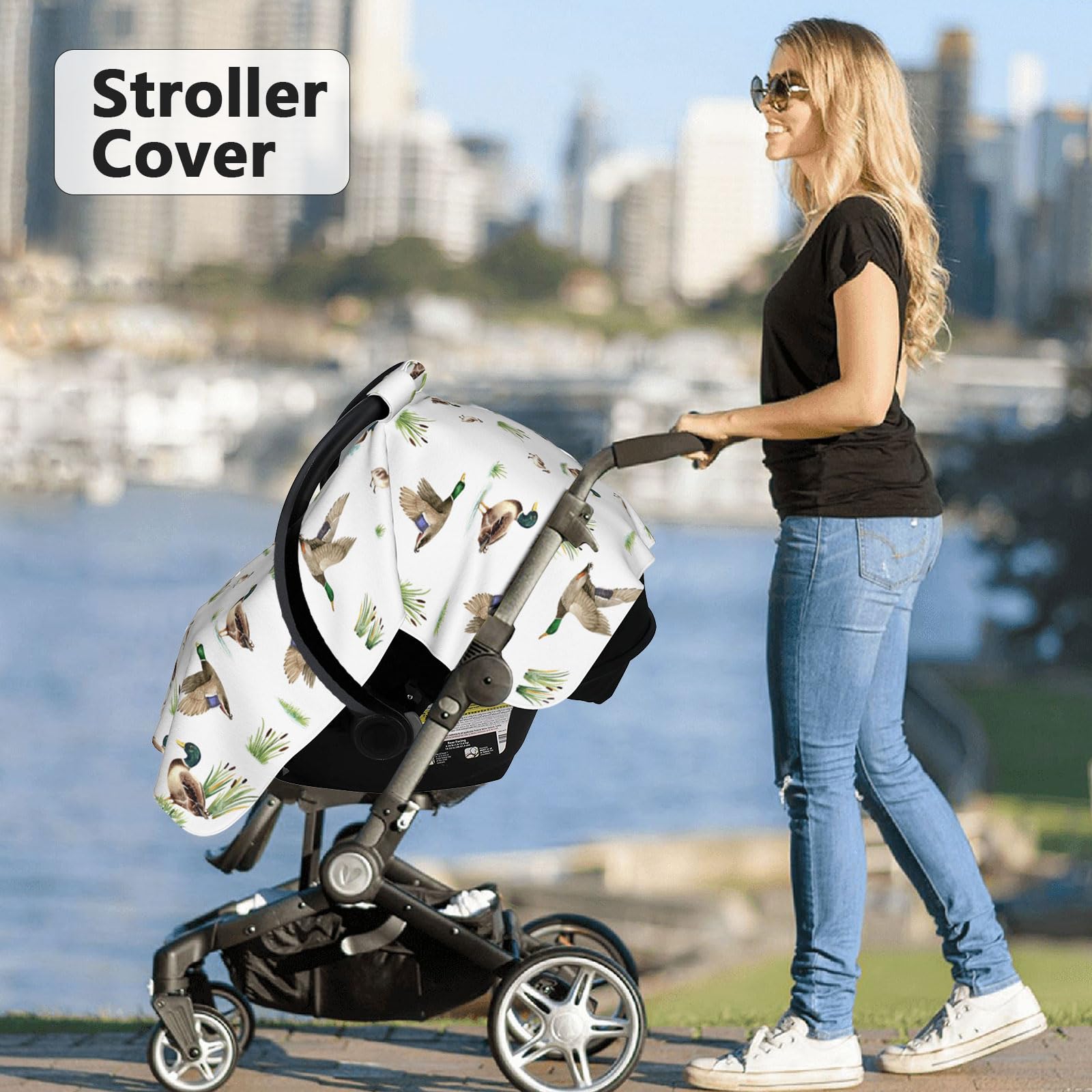 Sweety Baby adjustable Velcro straps fit most car seats and strollers.
