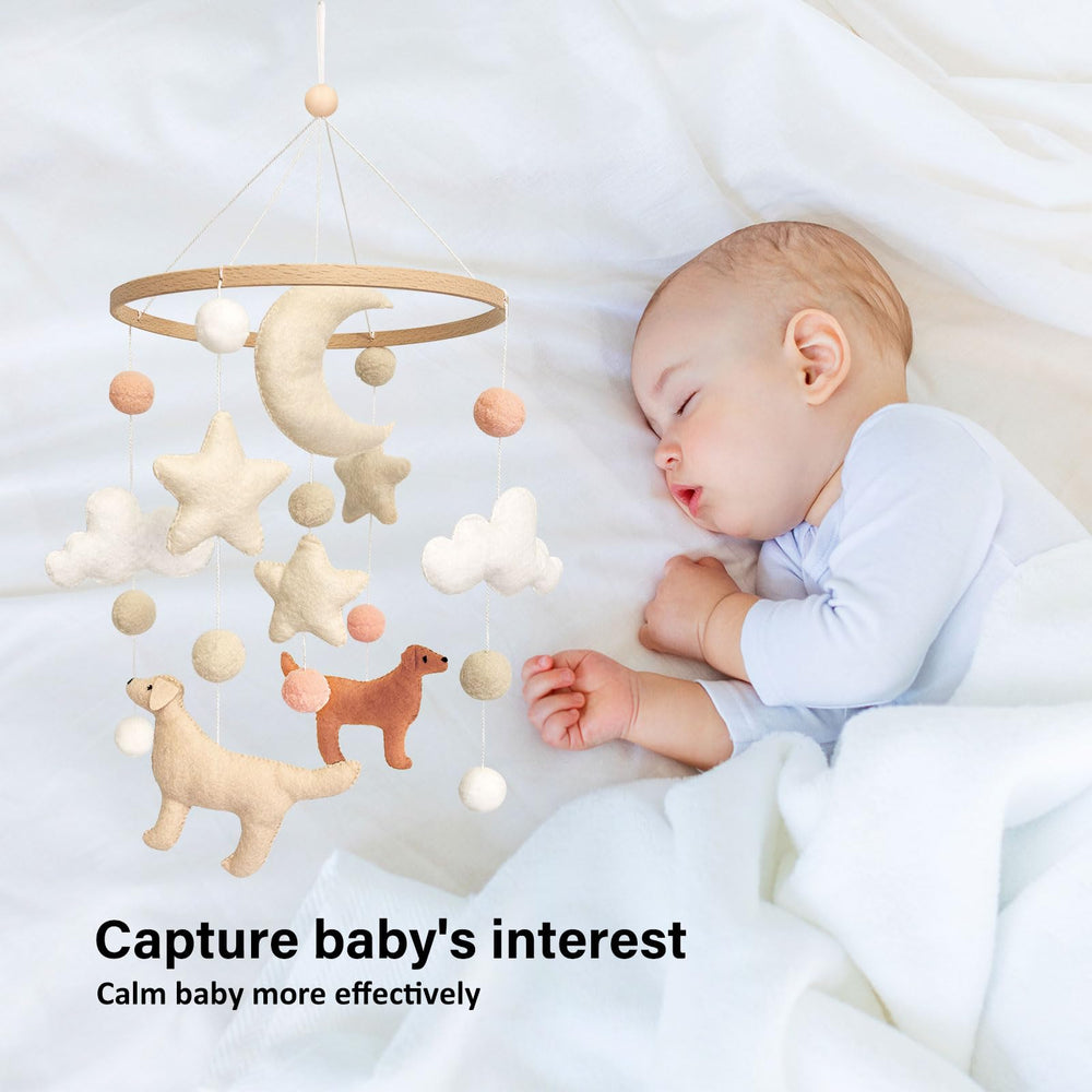 Sweety Baby dog theme mobile is adjustable to fit different cribs.