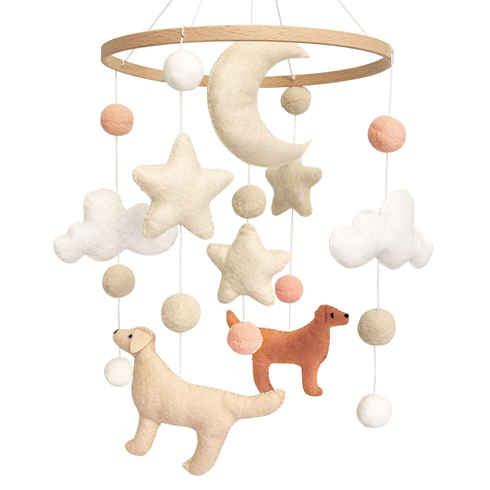Sweety Baby dog theme mobile with playful dog figures for crib decor.