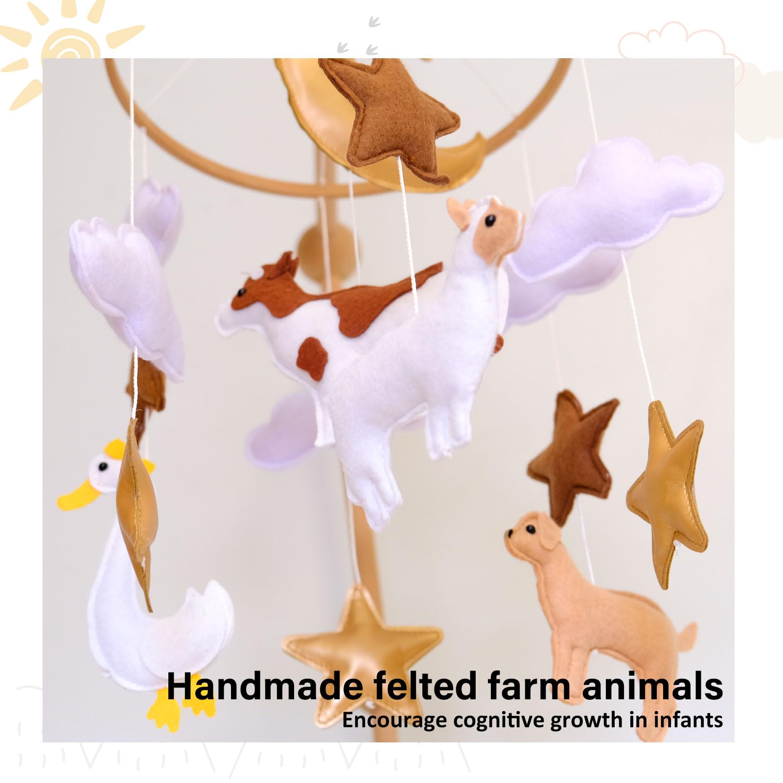 Sweety Baby farm animals mobile goose promotes gentle motion and visual interest