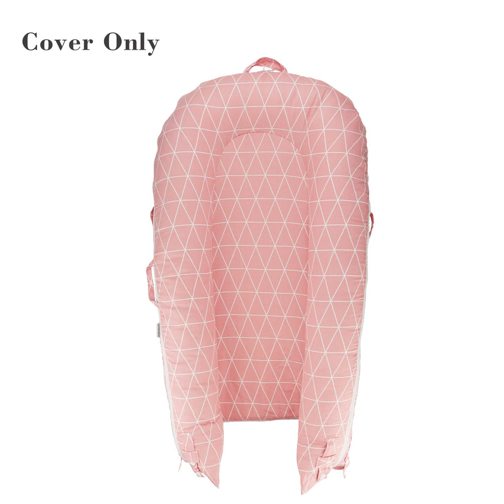 Gift-ready Sweety Baby newborn lounger cover in pink for new parents