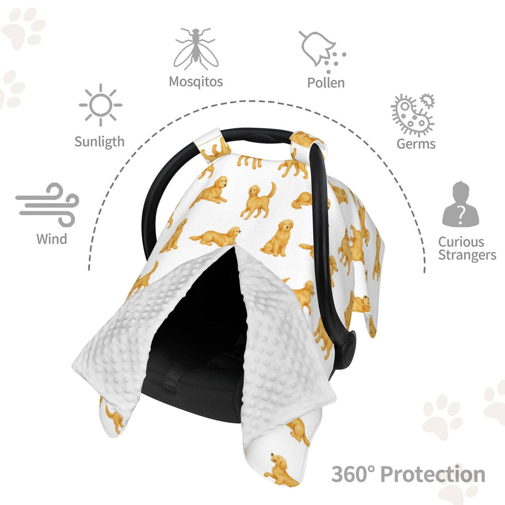 Sweety Baby golden retriever design adds stylish flair to baby gear.