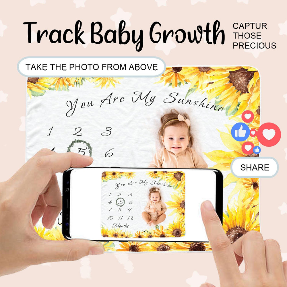 Sweety Baby growth-tracker numbers on blanket for milestone photos.