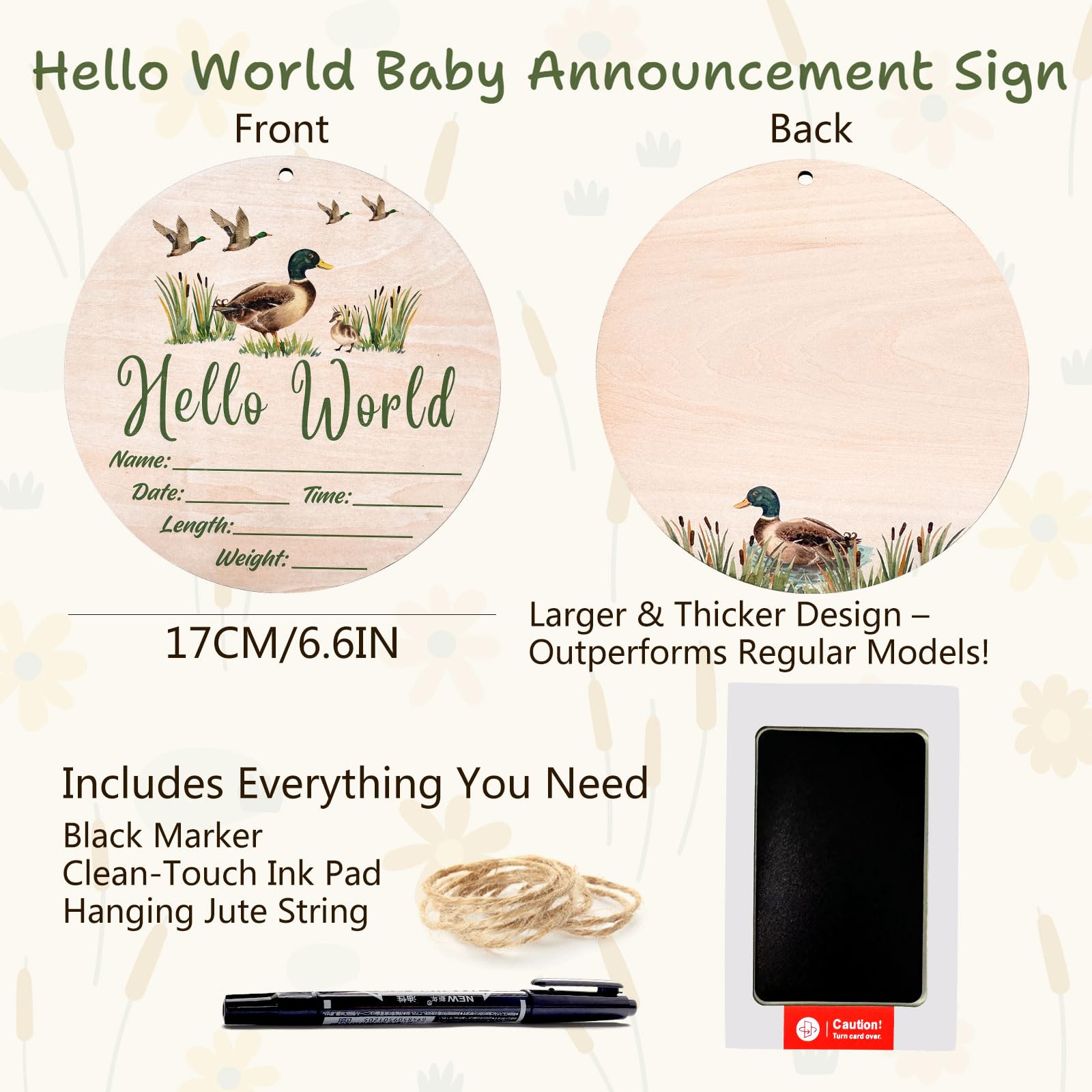Sweety Baby marker pen for easy personalization of the sign.