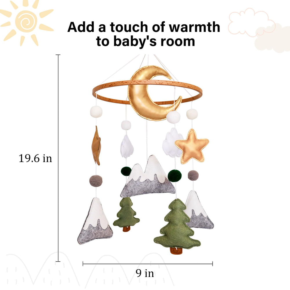 Sweety Baby Mountain Mobile creates a tranquil bedtime focal point.