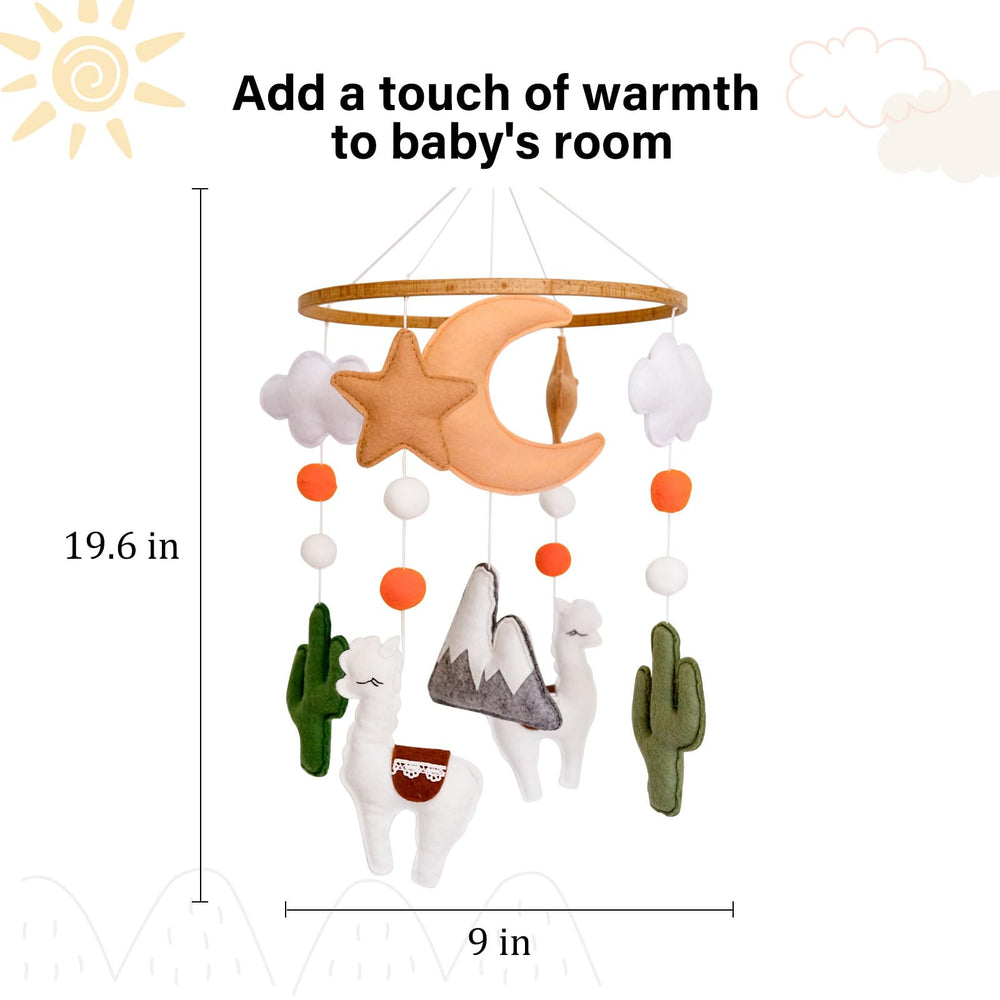 Sweety Baby natural wood hoop suspends quietly above the crib