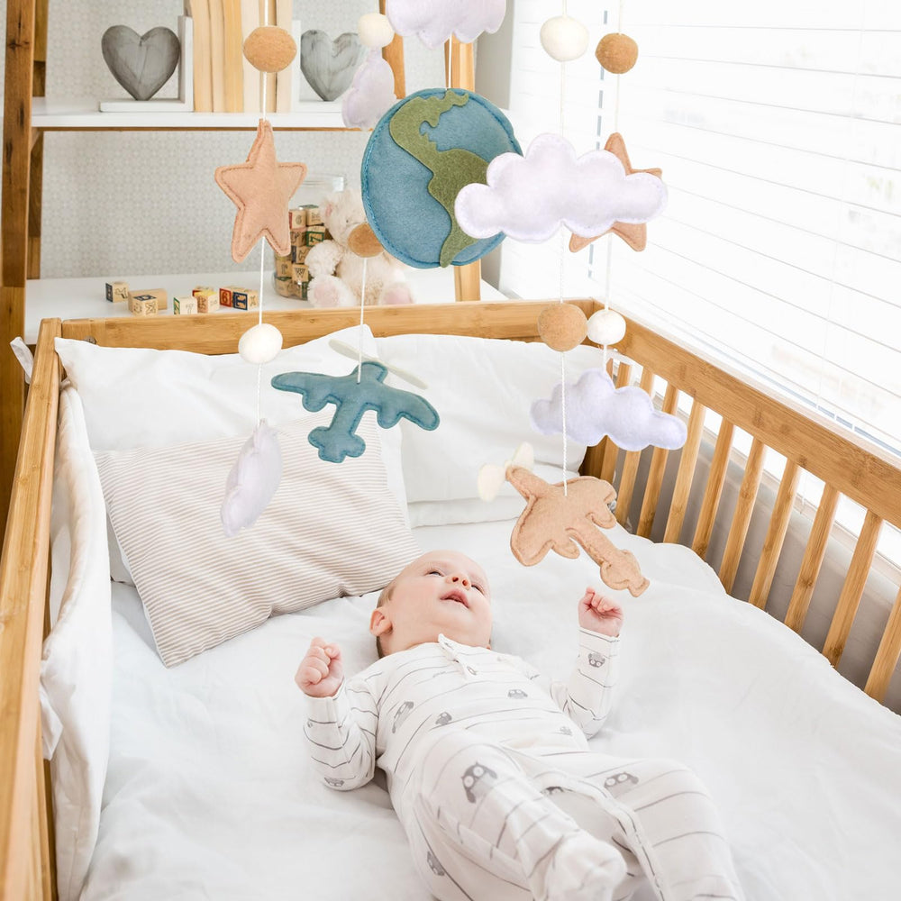 Sweety Baby neutral mobile works as a stylish baby shower gift