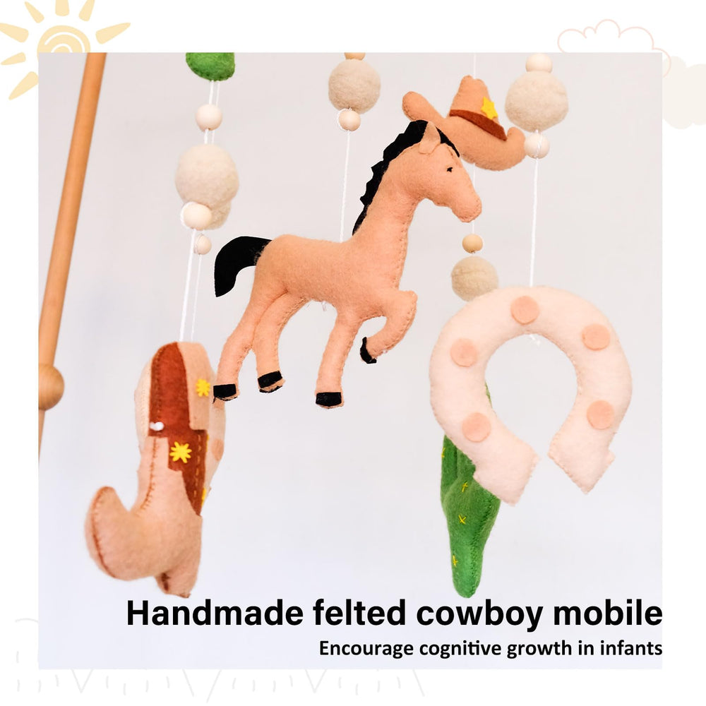 Sweety Baby Western Baby Mobile cactus motif adds playful western flair for a cozy nursery.