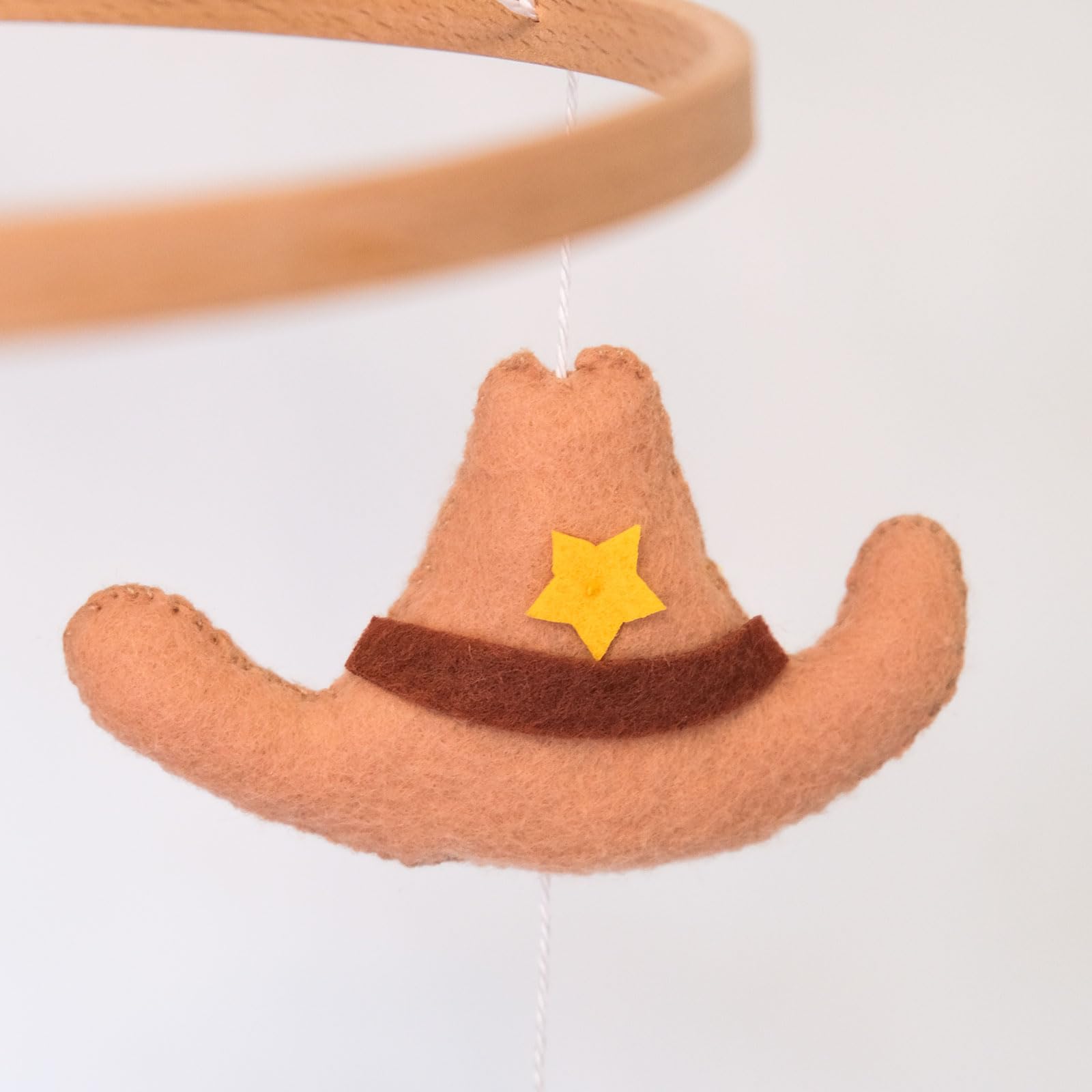 Sweety Baby Western Baby Mobile neutral beige tones match western nursery decor.