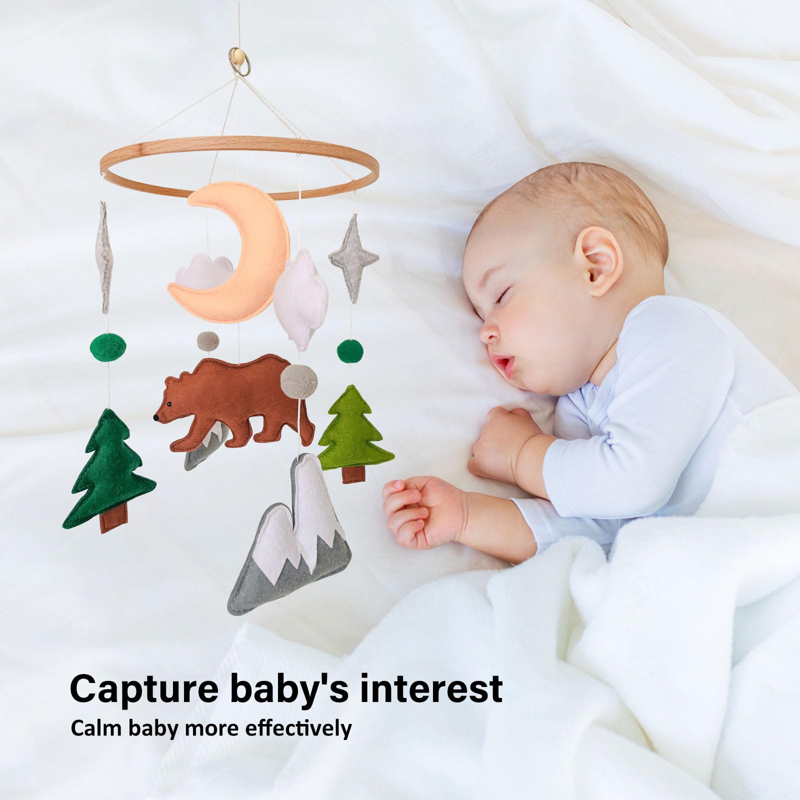 Sweety Baby forest bear closeup mobile highlights plush craftsmanship