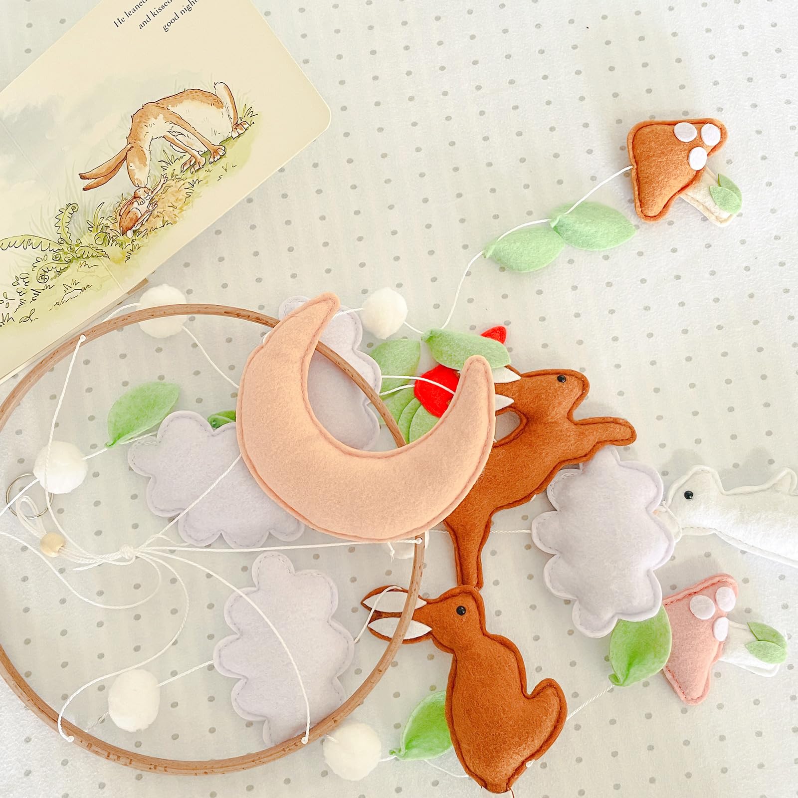 Sweety Baby handmade felt pieces with detailed stitching for lasting nursery charm.