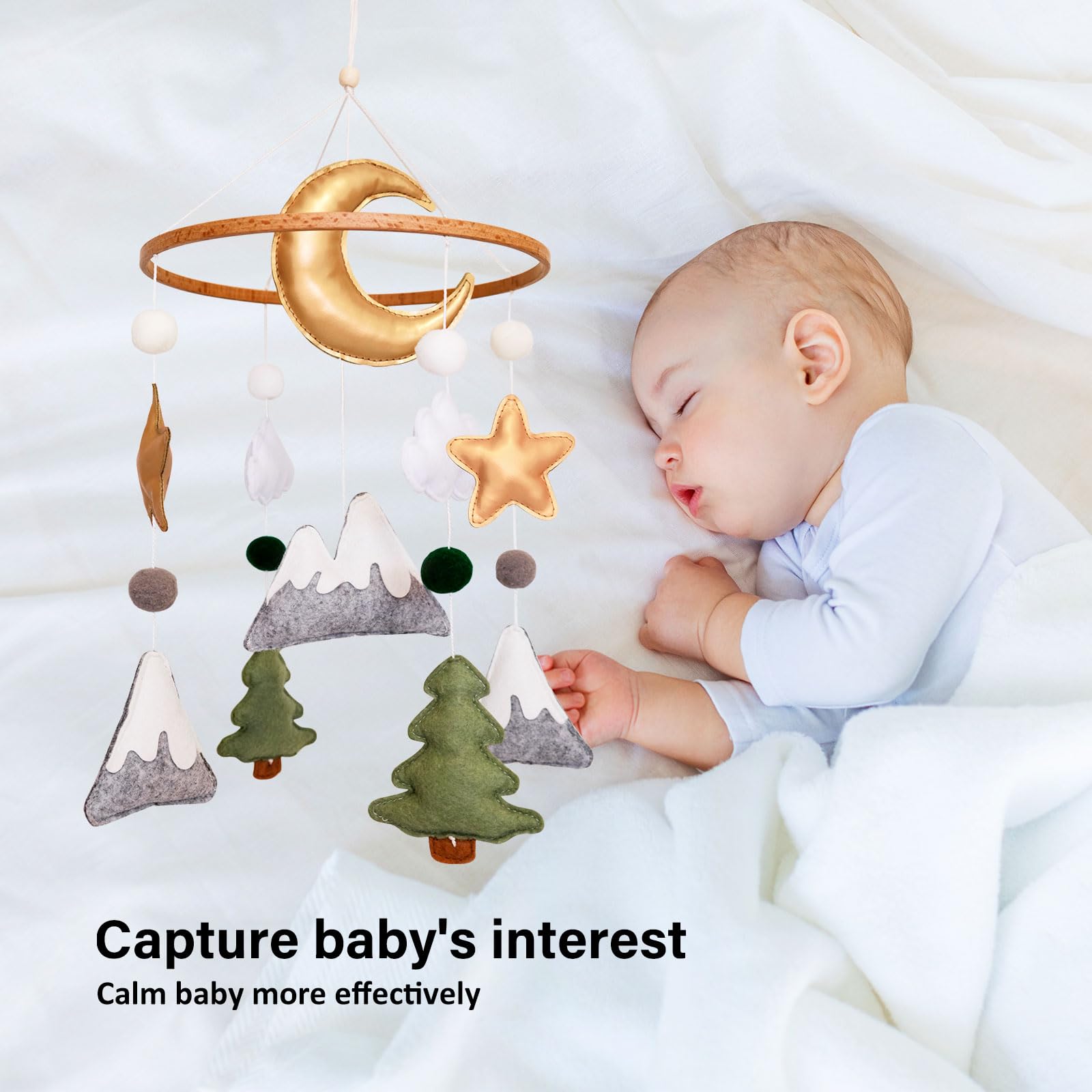 Sweety Baby Woodland Mobile neutral nursery design complements any décor.