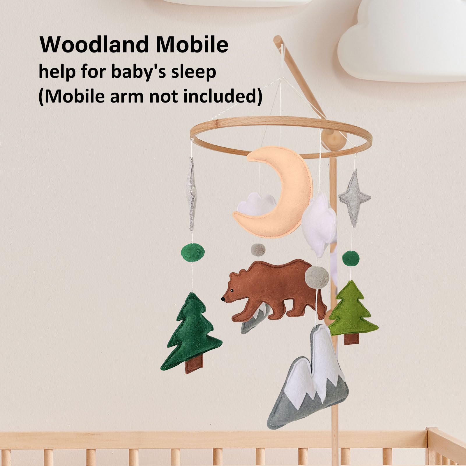Sweety Baby mountain trees mobile promotes focus and exploration