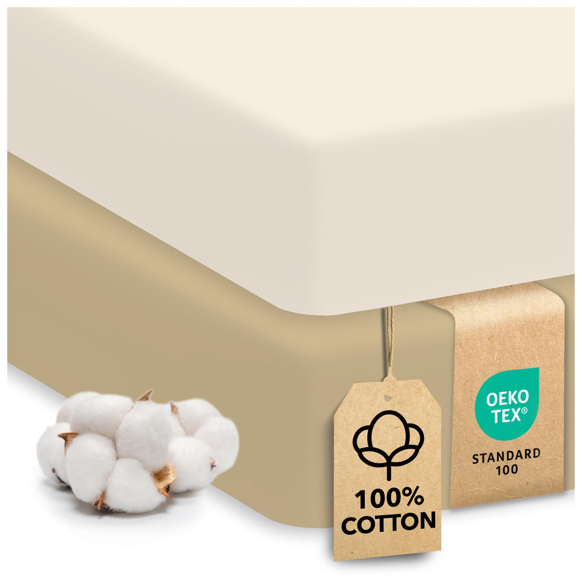 Sweety Fox cotton crib sheets 2-pack flatlay, showing soft jersey cotton for baby's sleep