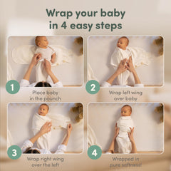 Sweety Fox Mist swaddle wrapping action showing quick, snug wrap