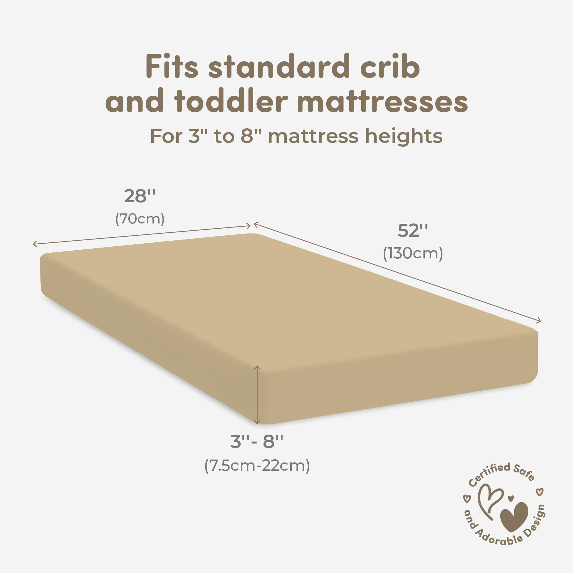 Sweety Fox pecan and cream sheets in a gender-neutral nursery setup